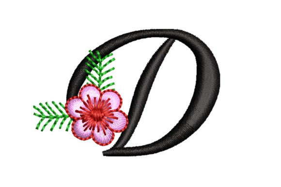 Floral Letter D: Elegant Monogram for Wedding & Everyday Style