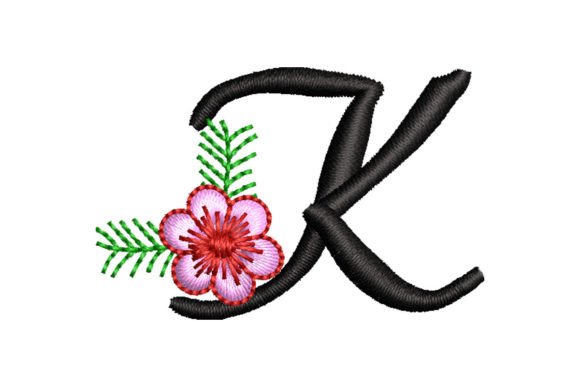Floral Letter K: Elegant Monogram for Seasonal & Wedding Collections