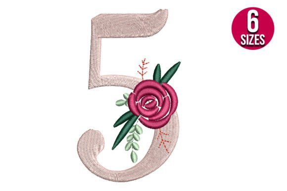 Floral Number 5: A Thoughtful Embroidery Accent for Meaningful Gifts